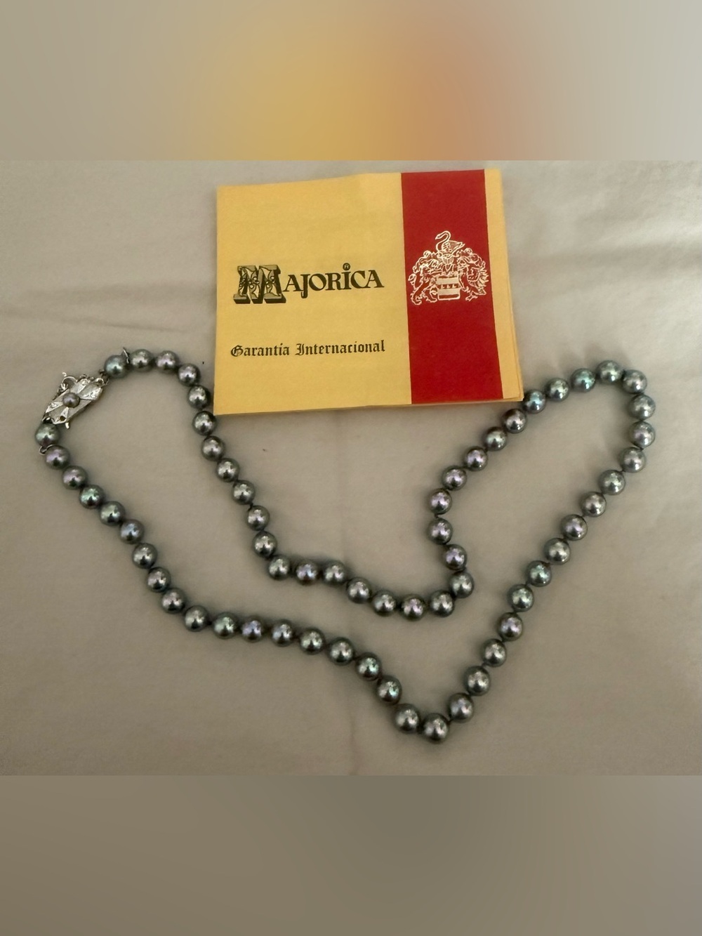 Grey Pearl Strand Necklace - Elegant Iridescent Pearls